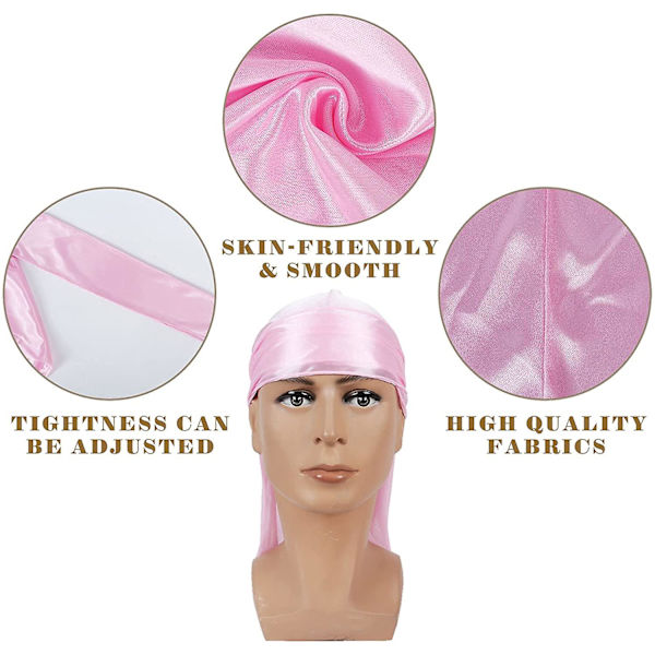 Silk Durag Lättvikt Bekväm Andas Fashionabla Du Rags Durag Wave Cap för män och kvinnor
