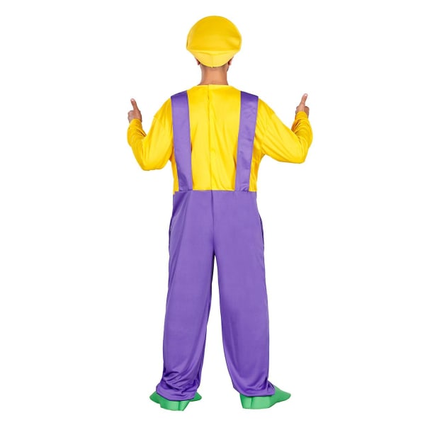 Men's Plus Size Bad Plumber Videospel Film Fancy Dress Costume Purple 2XL