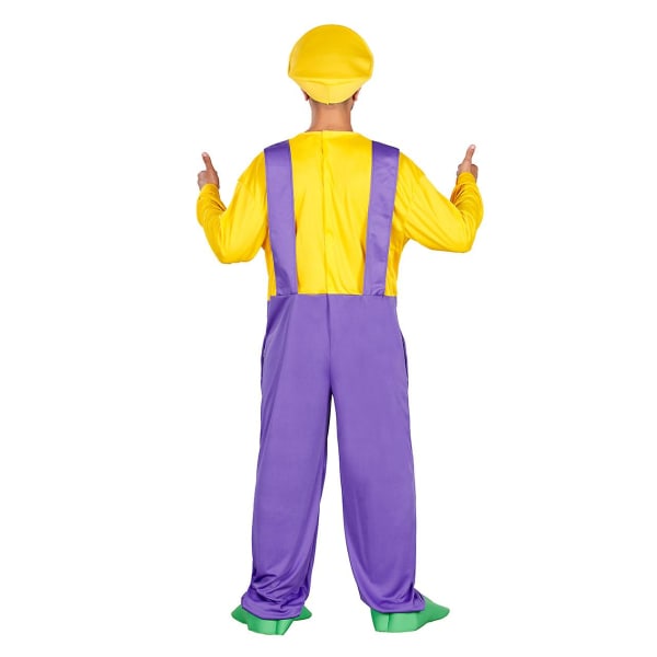 Men's Plus Size Bad Plumber Videospel Film Fancy Dress Costume Purple 3XL