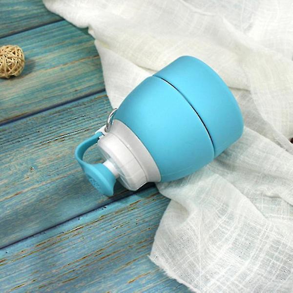 Vattenflaska Vikbara koppar 580ml Bpa Gratis livsmedelsklassad silikonvattenkopp Blue