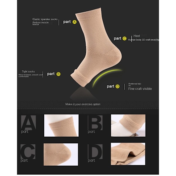 Löparstrumpor, elastiska hälstrumpor, ett par F4 Pure Black L/XL
