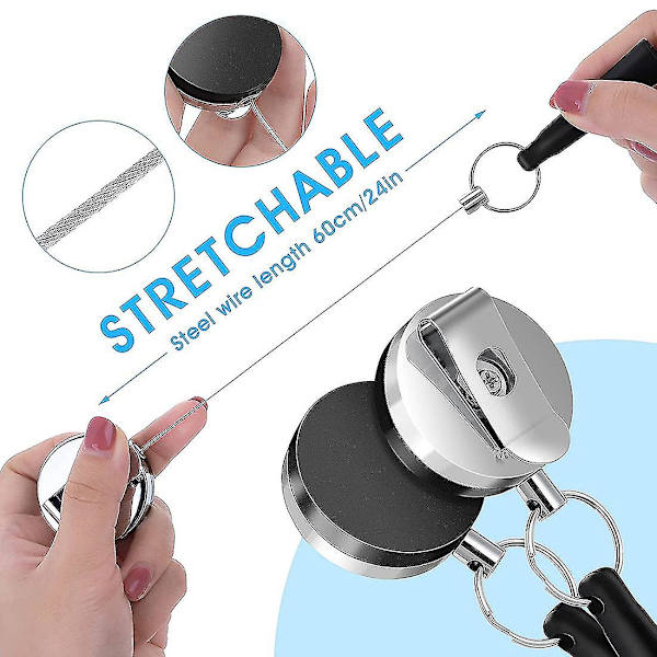 4-pack Heavy Duty Indragbar Pull Pen Pennhållare för Markörer och Carpenter Pennor, Stretch Sil null none