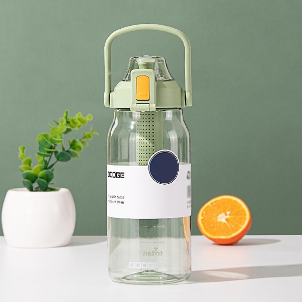 Vattenflaska - Läckagesäkra Bpa-fria vattenflaskor, låsfunktion och fällbart lock, dricksvattenkoppar Green 1000ml