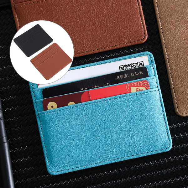 2 st Läderplånbok Case Hållare Plånbok Rfid-kort Hållare Läderkort Plånbok Kort Skyddsfodral Assorted Color 10X8cm