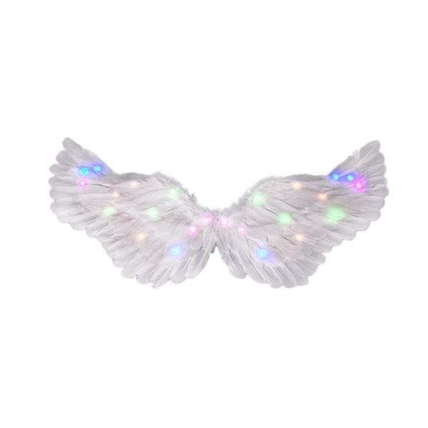 100% New-angel Wings, Light Up Angel Wings och Halo med LED-ljus Yellow 65*35cm