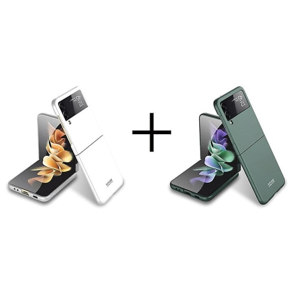 Phone case För Phone case För Samsung Galaxy Z Flip 3 5g Pc Phone case/flerfärgat Matt Phone case 2st Dark Green White