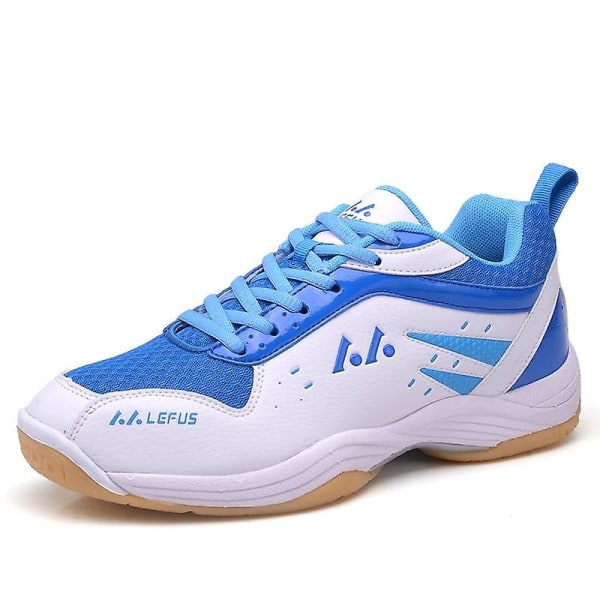 Dam/män Halkfri sport Mjuk lätt badminton, volleyboll, tennisskor L05 white blue 37