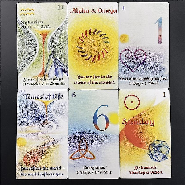Cards Of Time Oracle Hitta rätt ögonblick Tarotkort Pappershäfte Instruktioner Spanska Engelska Board Deck For Party84st Tt197 null none