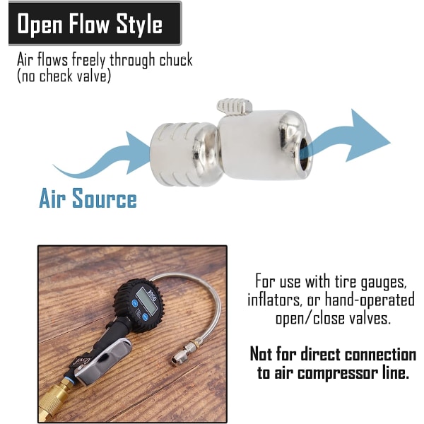 JACO Lightning S-serien däckluftchuck - 1/4&#34; F-NPT | Open Flow (2-pack)