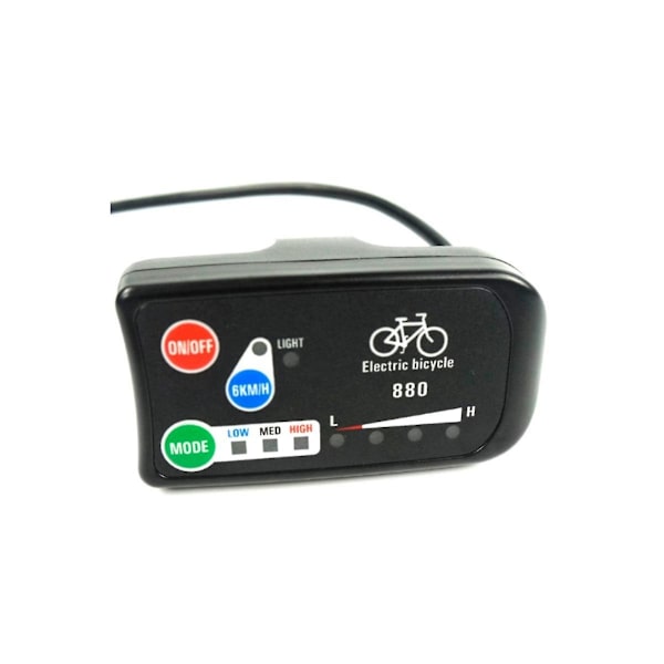 Elcykeldisplay 36v 48v Ebike Ligent Kontrollpanel LCD-display Led880 Vattentät kontroll black none