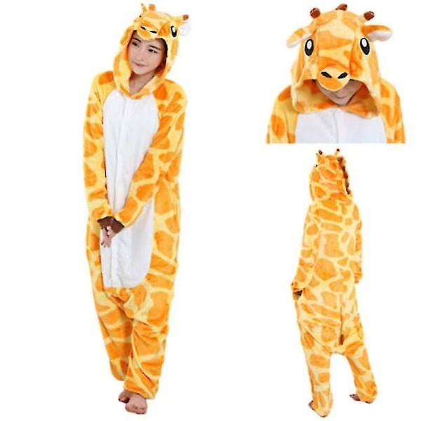 Unisex vuxen Kigurumi djurkaraktärskostym Bodysuit Pyjamas Fancy 1onesie1 Giraffe L