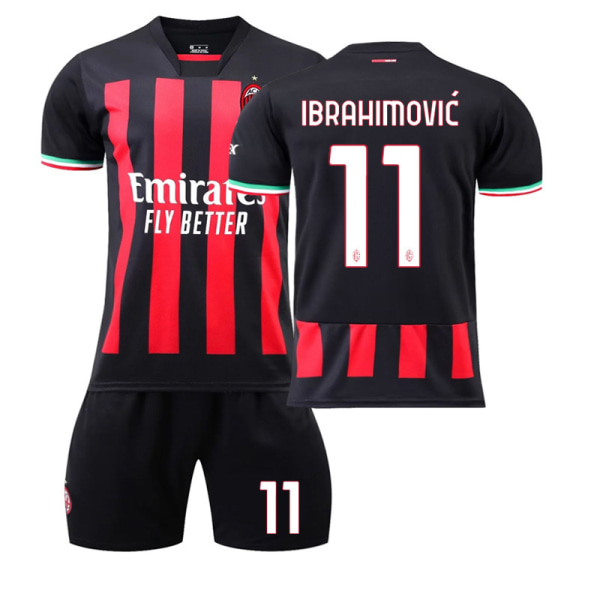 AC Milan tröja nr 22 23 Fotbollströja NO.11 Ibrahimovic XS(155-165cm)