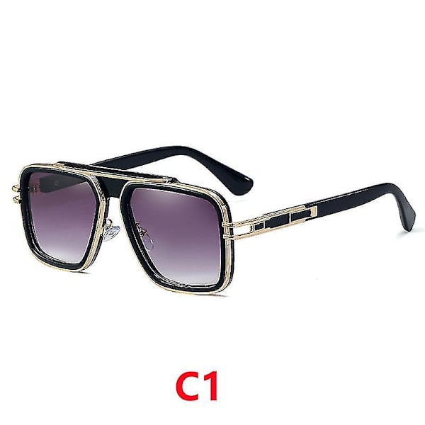 Kvadratiska Aviator Solglasögon för Kvinnor Män Retro Aviator Solglasögon UV-skydd Designer Pilot 70-tal 80-tal Solglasögon C1