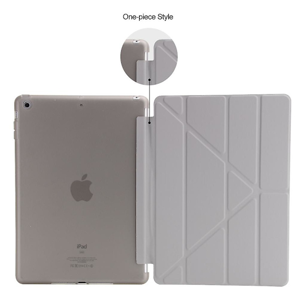 För Ipad 9.7 (2018) / 9.7 (2017) Origami Smart Pu Leather + Tpu Tablet Case Grey