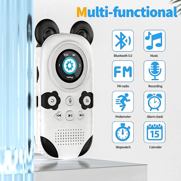 Söt Panda Style Mp3-spelare med högtalare för barn 32gb Bluetooth 5.0 Mp3-spelare Maximalt stöd 128gb Tf-kort Portable Lossless Hifi Sp null none