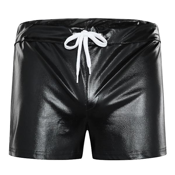 Sliktaa Herrshorts i skinande skinn Black S