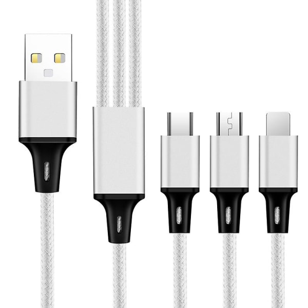 Multi-laddningskabel, 3-i-1-laddningskabel, multi-usb-kabel, snabbladdningskabel, en-till-tre datakabel Red