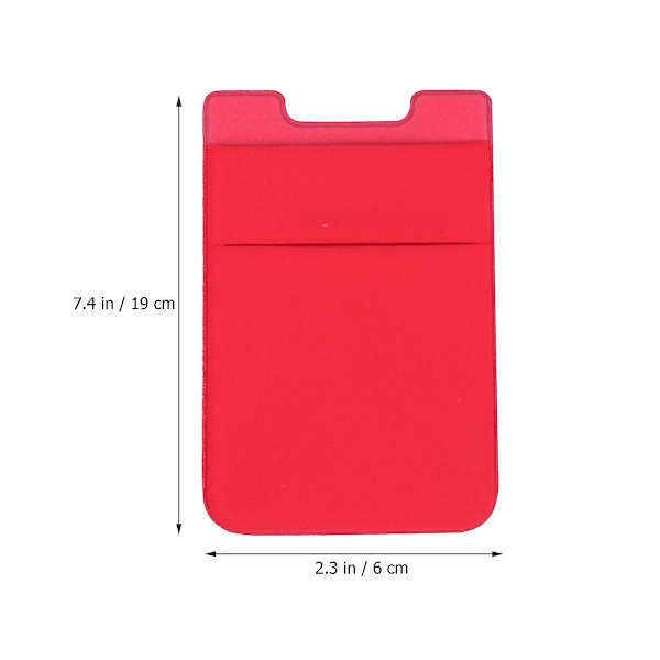 2 st Korthållare Phone case Stick Mobiltelefon Plånbok Kort Ärmar Telefonplånbok Stick Telefonväska Mobiltelefonhållare Plånbok Red 19X6X0.3cm