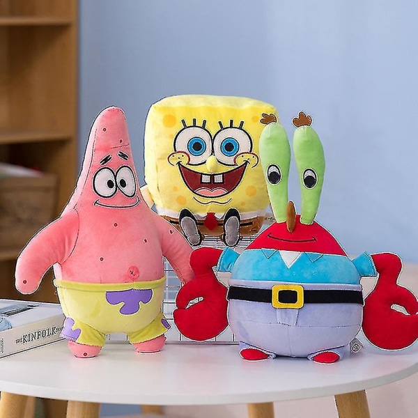 Spongebob Dockor Patrick Star Plyschleksaker Barnens Dockor Födelsedagspresenter För Pojkar Och Flickor Captain Krabs 30-38 cm doll