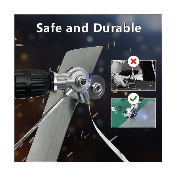 Elektrisk borrsax Plåtskärare, metall Nibbler borrfäste med adapter, DIY Metal Snips Att null none