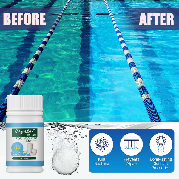 100 st klortabletter multifunktions omedelbar desinfektion för poolbadkar Spa 100PCS and drug dispenser