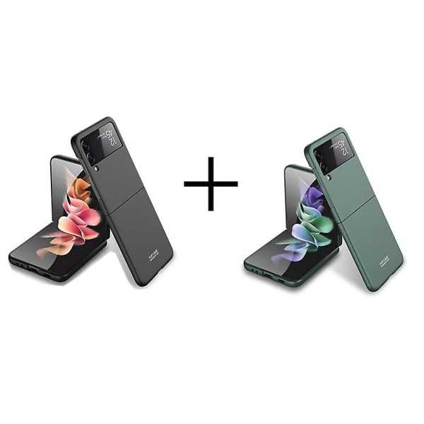 Phone case För Phone case För Samsung Galaxy Z Flip 3 5g Pc Phone case/flerfärgat Matt Phone case 2st Black Dark Green
