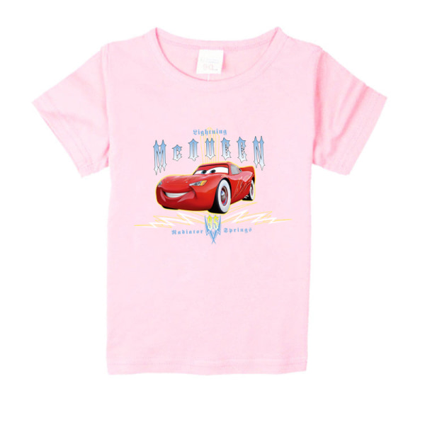 Auto Story Bomull Barn T-shirt Rosa 120cm