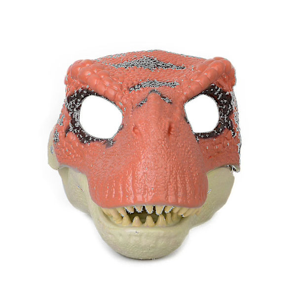 Dinosaur Mask Huvudbonader, Jurassic World Dinosaur Leksaker med öppning rörlig käke, velociraptor Mask & tyrannosaurus Rex Mask Bundle Orange