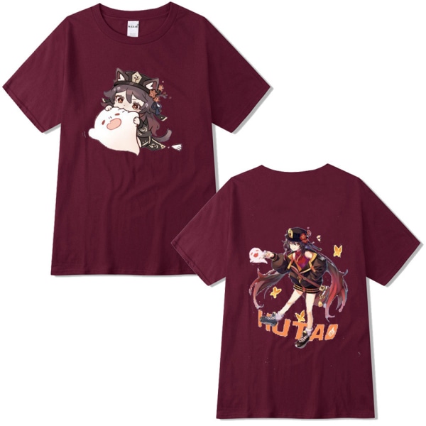 Genshin Impact Valnöt T-shirt Par T-shirt claret claret XXL