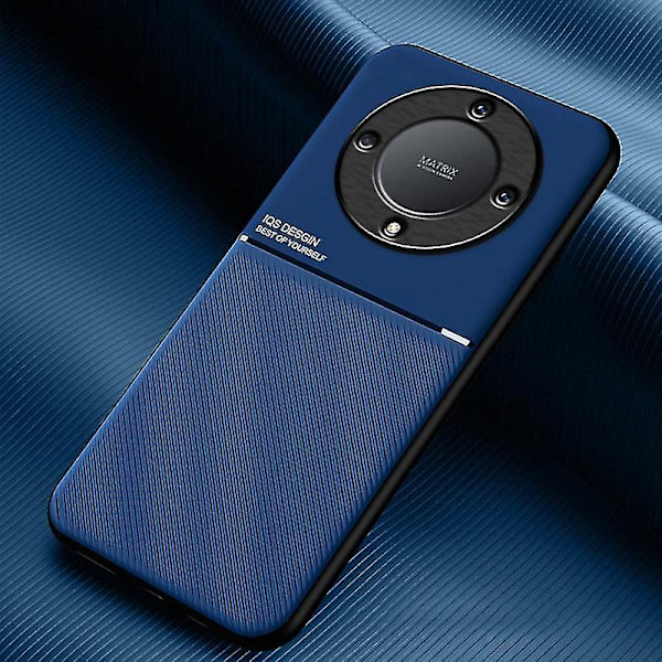 Lines Imprinted Slim Case For Honor Magic 5 Lite 5g /honor X9a 5g Phone case Pu Läder TPU- cover Gratis frakt Blue