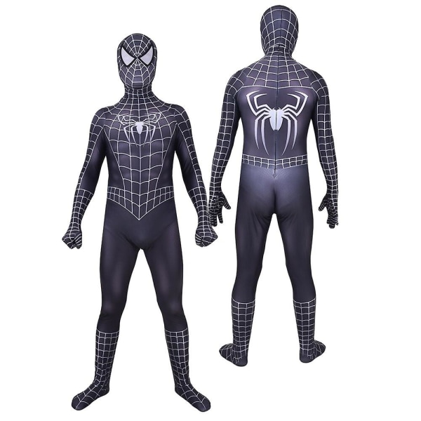 Halloween Svart Remy Spiderman Cosplay Kostym Venom Symbiote Remy Suit Zentai Body Vuxen Hood Detachable XL