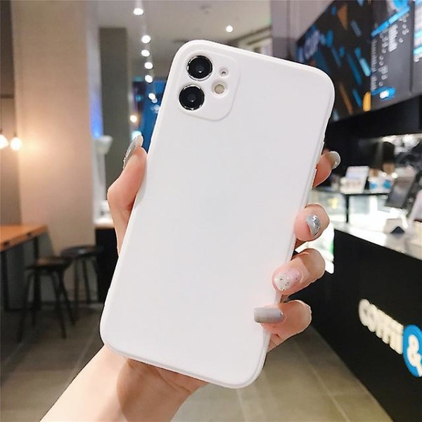 Phone case för olika Iphones - Enfärgat fyrkantigt cover White For iPhone XS