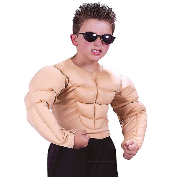 Barn Muscle Shirt Brottare Dräkt Halloween Dräkt Boys Muscle Shirt Kostym D_y Height 110-120cm