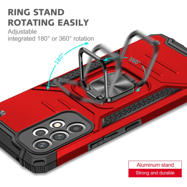 NIFFPD Galaxy A53 Case, Samsung A53 Case Ring Kickstand Hård PC Mjuk TPU cover till Samsung Galaxy A53 5G Röd red