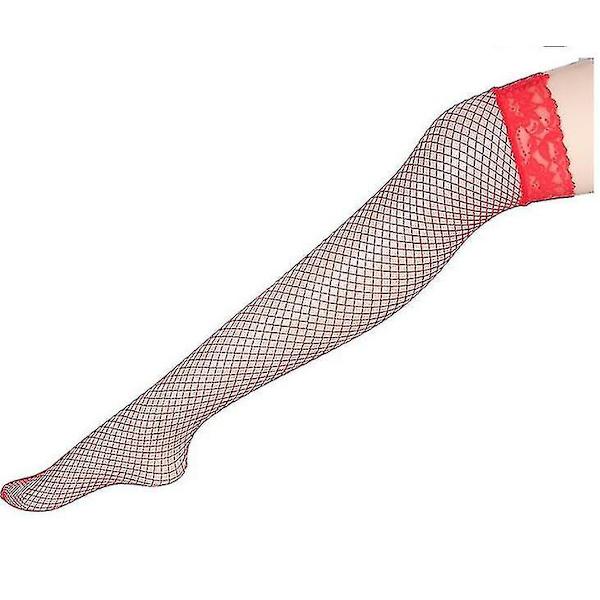 Sexiga Linger Over Knee Strumpor Sexiga Fishnet Spets Nylon Top Mesh Lår Höga strumpor Strumpbyxor Långa strumpbyxor White