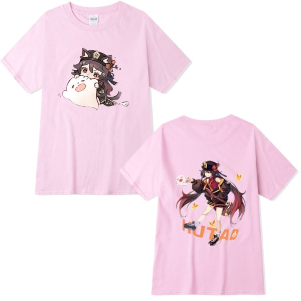 Genshin Impact Walnut T-shirt Par T-shirt Rosa Pink XXL