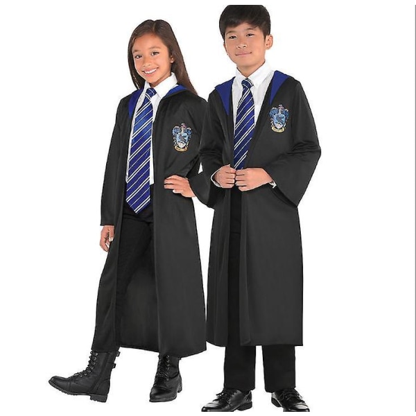 Barn Pojke Tjej Trollkarl Harry Potter Fancy Dress Kappa Kostym Cosplay Halloween Kostym Karneval Kostym blue 115cm(3-4 Years)