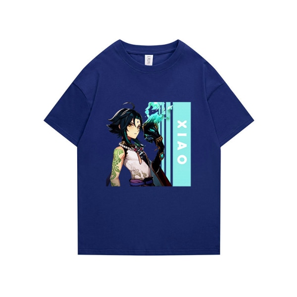 Genshin Impact Par T-shirt för män och kvinnor Navy 4 XXL