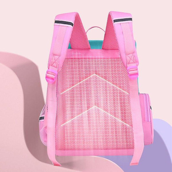 1-5 årskurs grundskoleelever ryggsäck för flickor 3d tecknad enhörning skolväska barn söt regnbåge mochila escolar 3pcs small rose none