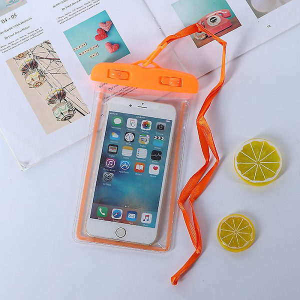 Vattentätt phone case Drift Cover Simning Vattentät väska för 6-tums cover Påse Case Undervattens torrväska Case C A-Orange