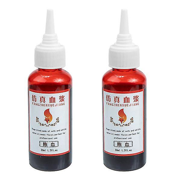 2 flaskor Halloween Cosplay Fake Blood Artificiellt blod Ätbar Fake Blood Cosplay Prop Dark Red 22X3CM