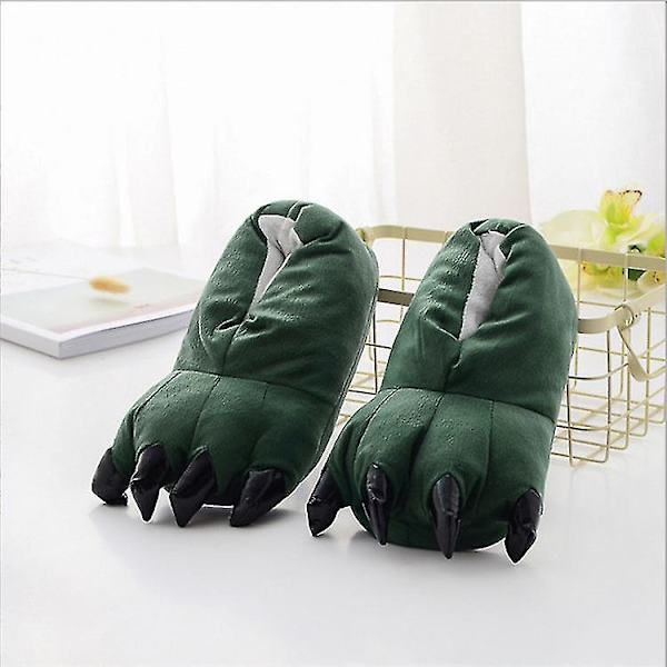 Paw Tofflor Fuzzy Stuffed Animal Claw Skor Roliga Cosplay-kostymer för tonåringar Vuxna 27-44 Green S
