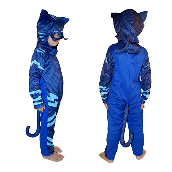 Halloween Maskerad Man Pyjamas Liten Hjälte Barn Show Kostym Katt Barn Cosplay Barnkläder Blue S