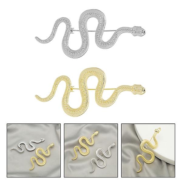 2st Halsduk Brosch Festival Broscher Snake Brosch Pin Tröja Clip Brosch Silver 8X3.5cm