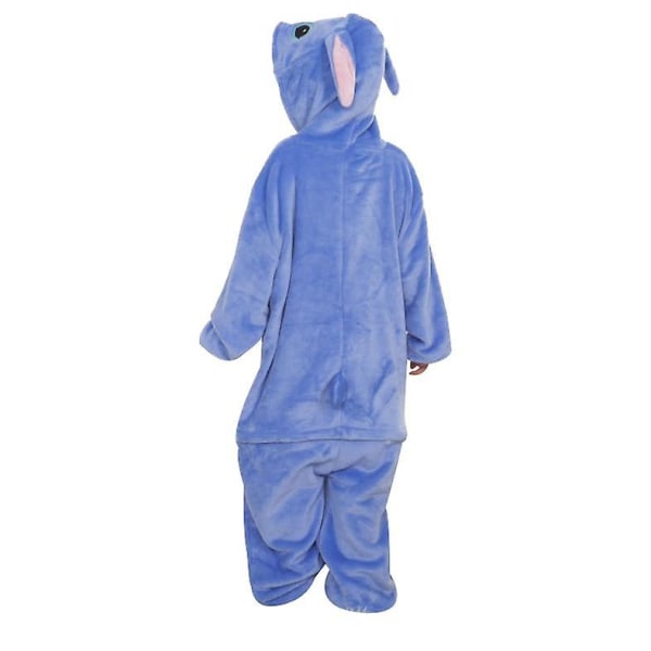 Kids Stitch Onesie Animal Pyjamas, Halloween Cosplay One Piece Sleepwear Cartoon Outfits Blue 140cm