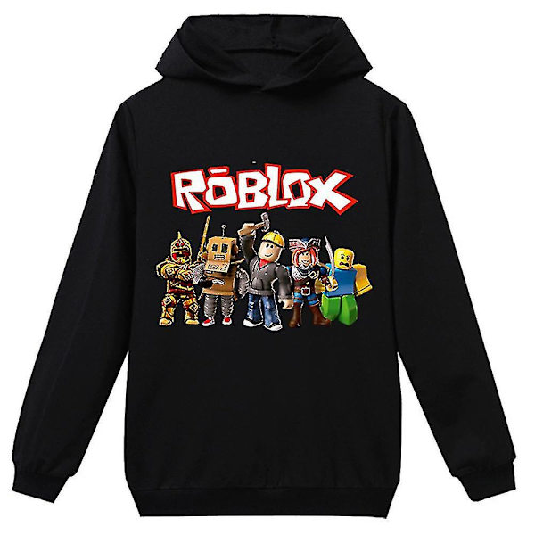 Barn Flickor Pojkar Roblox Print Långärmad Hoodie Casual Hooded Pullover Toppar 7-8 Years