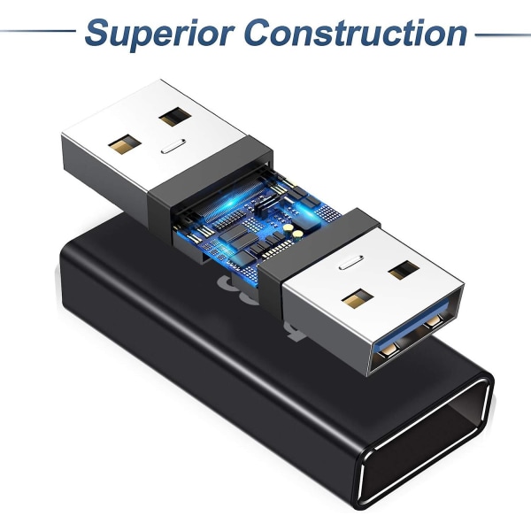 USB hona till hona-adaptrar (3-pack), USB 3.0 hona för typ A hona 3.0-koppling för att ansluta två null none