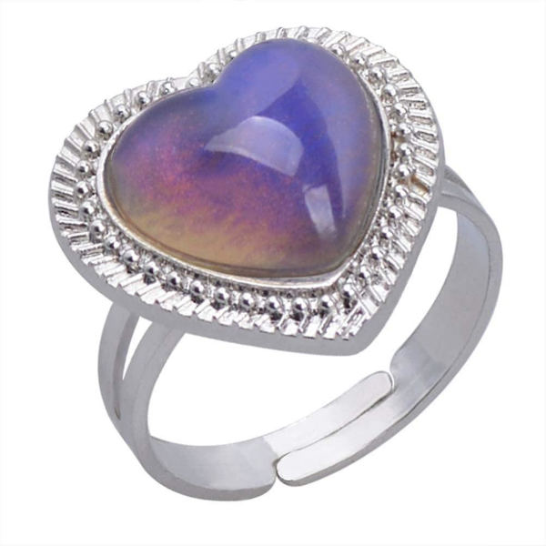 4st Mood Rings För Ring Flickor Barn Pojkar Bulk Kvinnor- Hjärtform Justerbar Kreativ Mode Mood Ringar Fingerringar Färgbyte Ringar B none