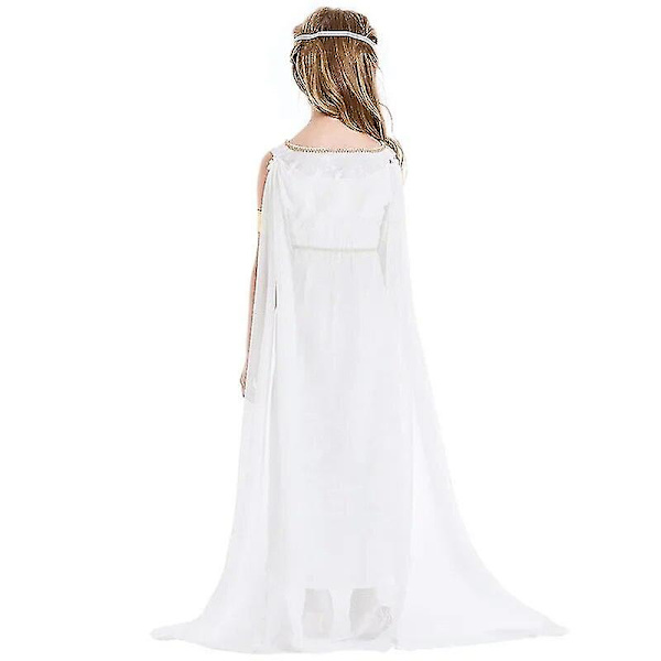 Lady Carnival Forntida grekiska gudinnan Athena Kostym Barn Barn Flickor Romersk Grekisk Toga Robe Cosplay Fancy festklänning Wyelv Girls S