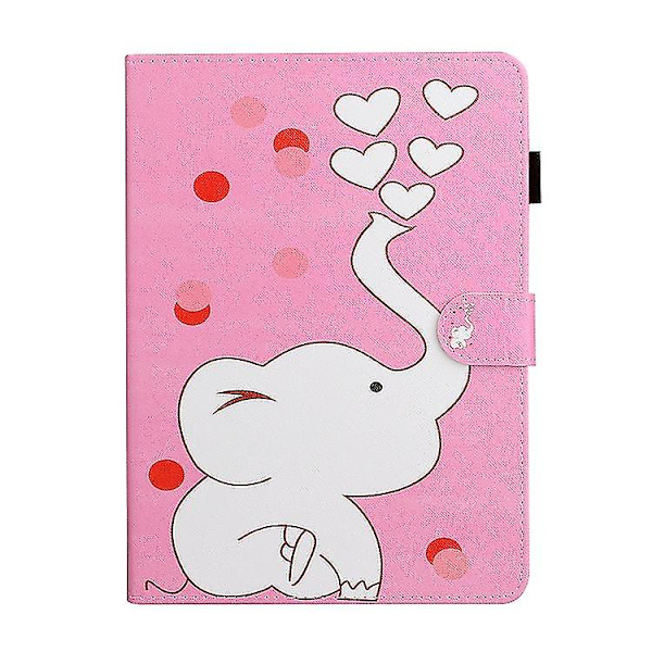 För Ipad 9.7 2017/2018/air 2/air/ipad Pro 9.7 Färgat ritmönster Horisontellt Flip Pu Case Loving Elephant